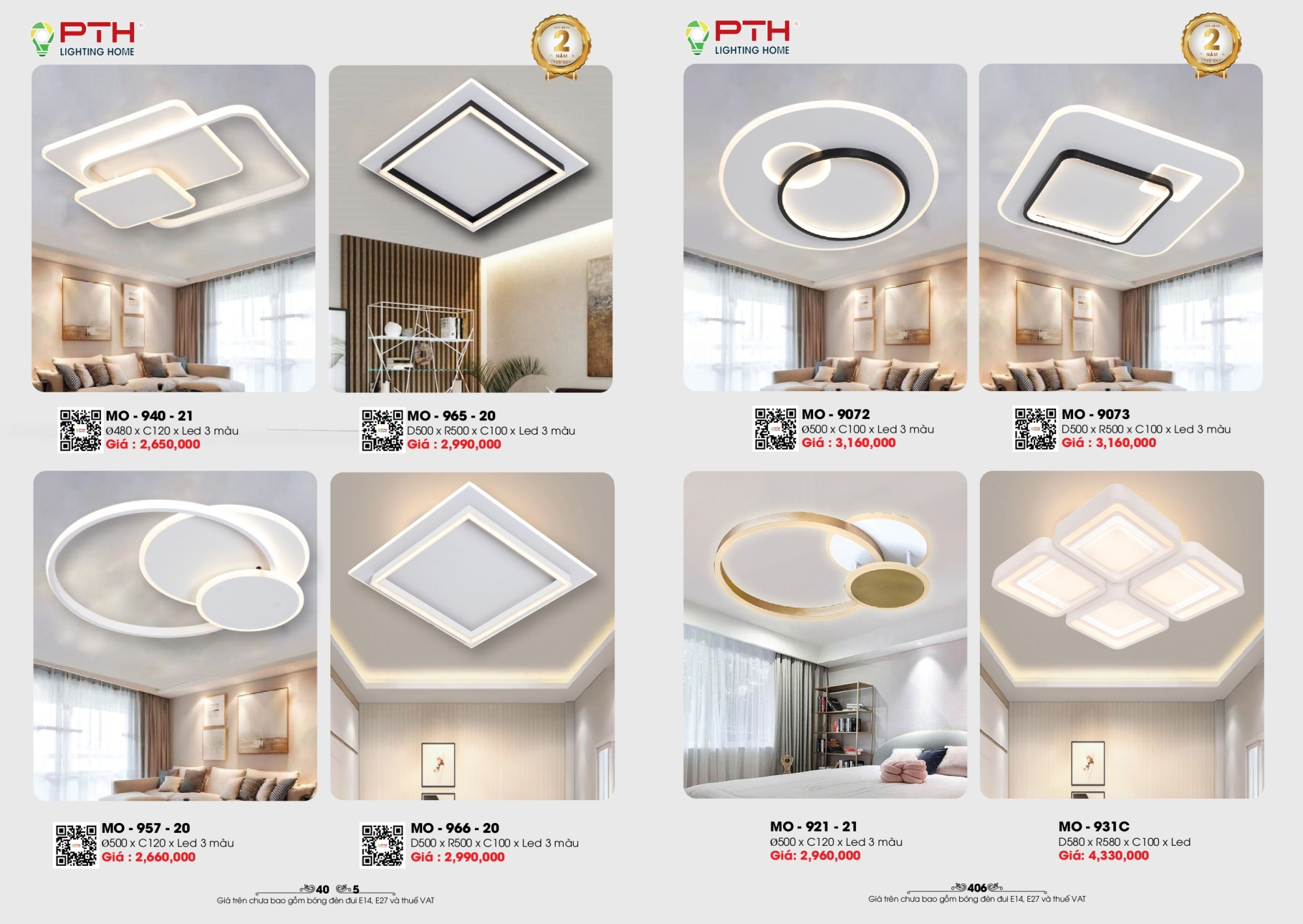 Bảng giá đèn trang trí PTH Lighting Home 2026